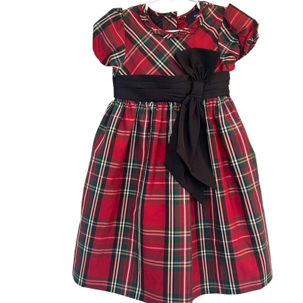 Ralph Lauren Red Plaid Kids Formal Dress